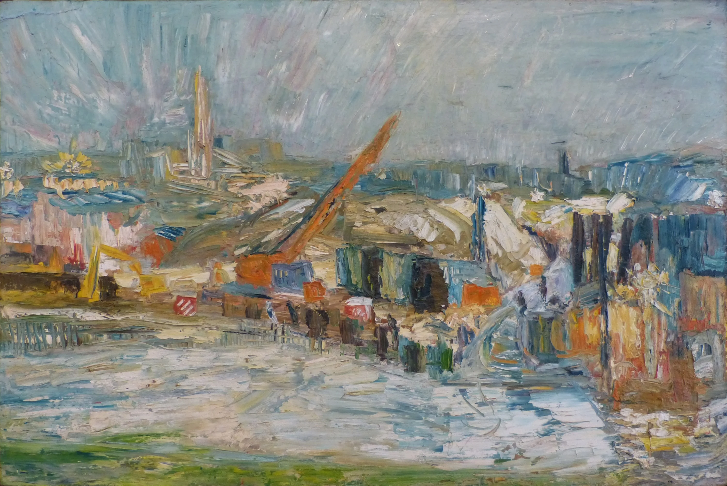 Building the Inner Distribution Road, Reading I, 1970, 122 x 183cm